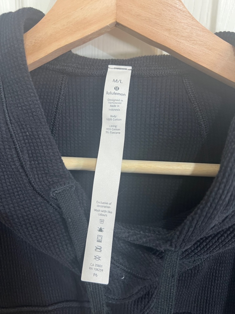 61. Lululemon black waffle athletic hoodie - Picture 9 of 11